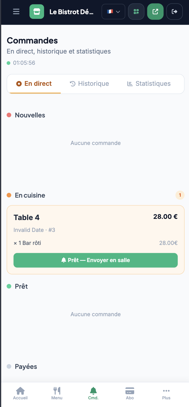 Envoi en cuisine